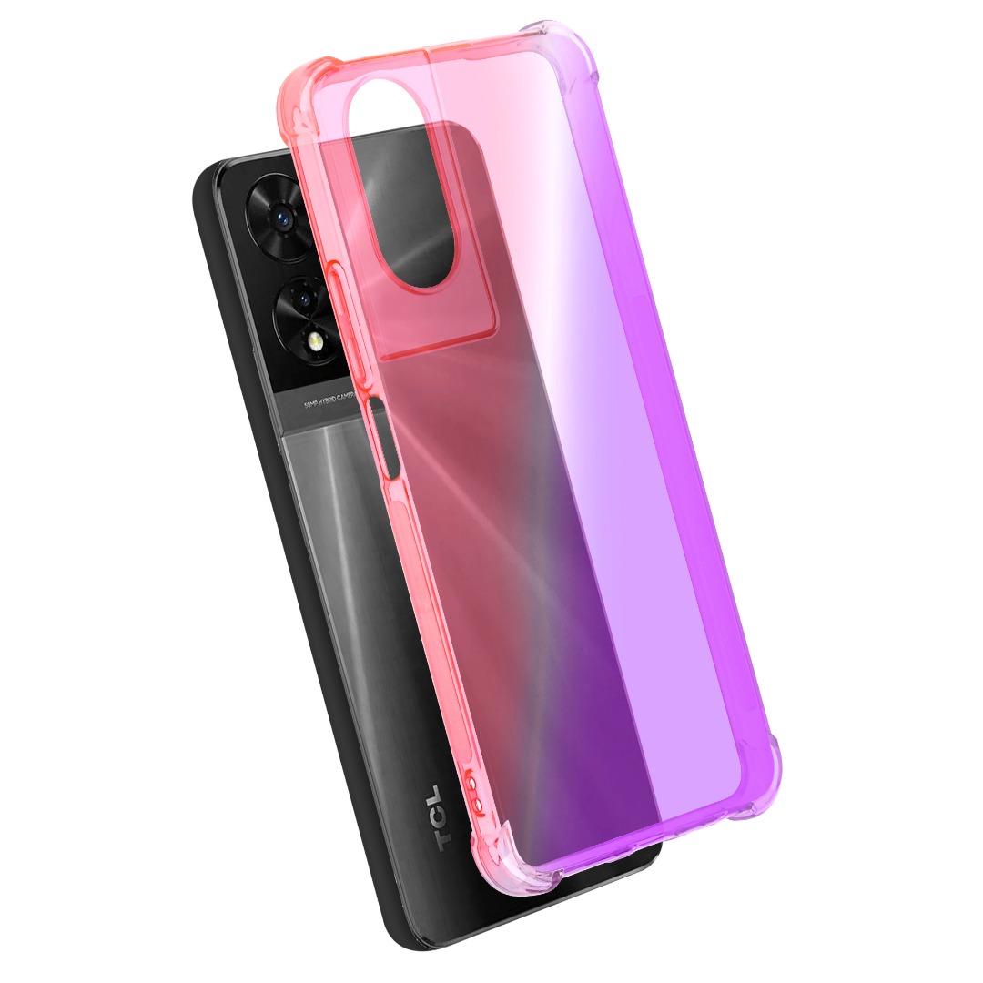 HONLEN Custodia per TCL 505 Case, (6.75 Inches) Trasparente Sfumato TPU Silicone Progettata, 4 Angoli rinforzati Case