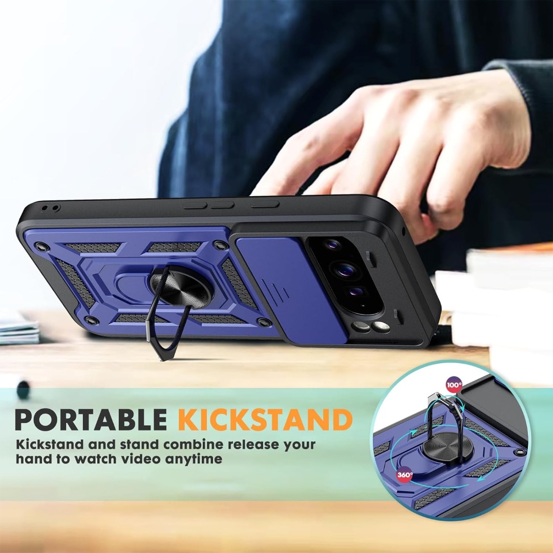 Custodia Con Supporto Qi Custodia In Pelle PU Per Google Pixel 9 Pro XL / 8 Pro / 7 Pro / 6 – Sottile, Antiurto, Compatibile Con Ricarica Wireless Case Protettiva Leggera - Foto 7