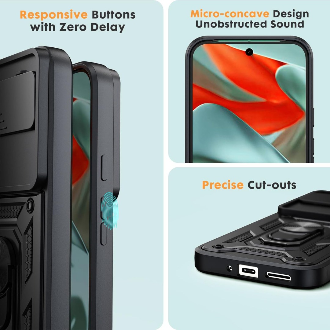 Custodia Con Supporto Qi Custodia In Pelle PU Per Google Pixel 9 Pro XL / 8 Pro / 7 Pro / 6 – Sottile, Antiurto, Compatibile Con Ricarica Wireless Case Protettiva Leggera - Foto 2