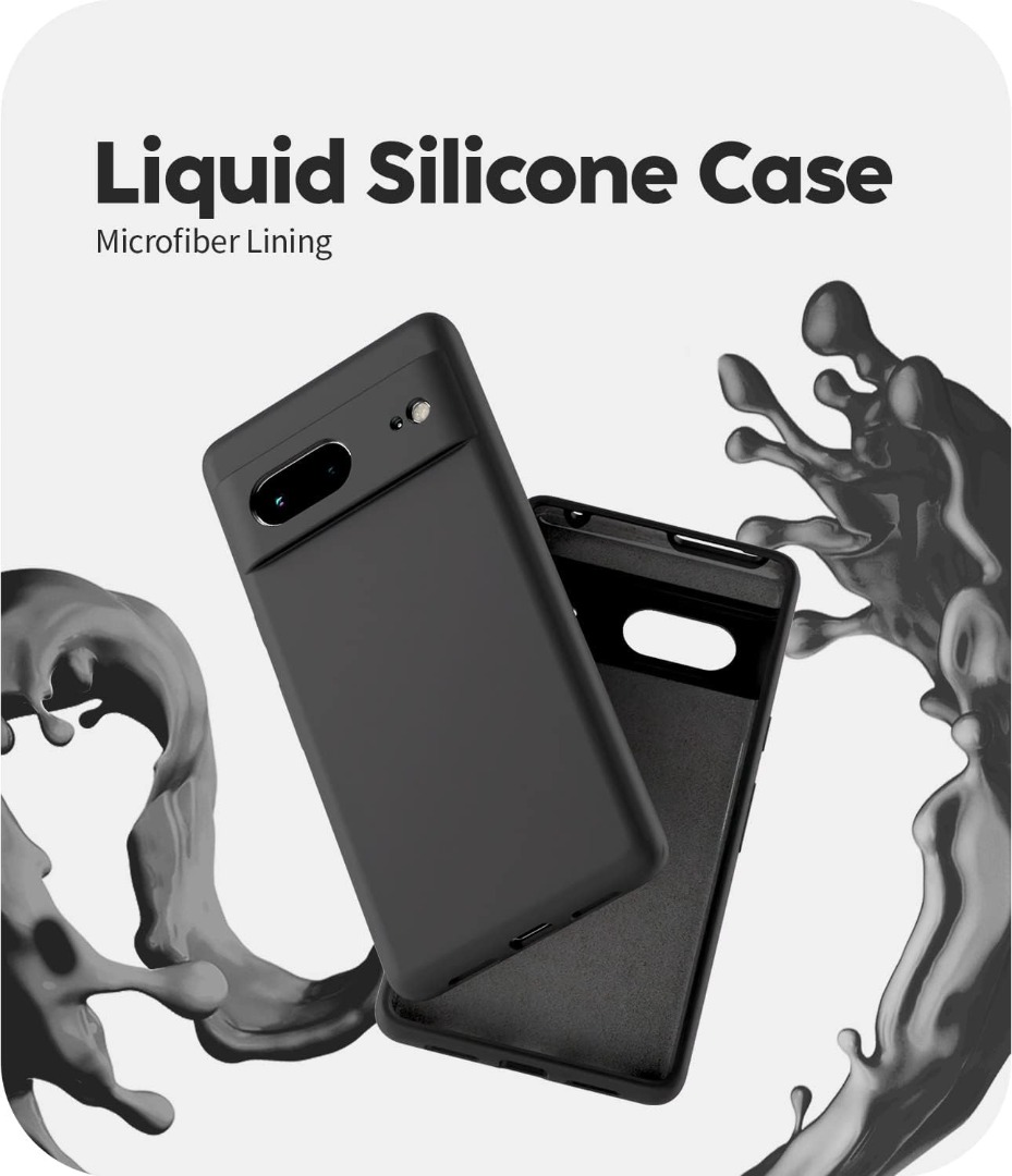 Custodia Sottile Per Google Pixel 6 – Cover Morbida In TPU Opaco, Antigraffio, Ricarica Wireless, Nero