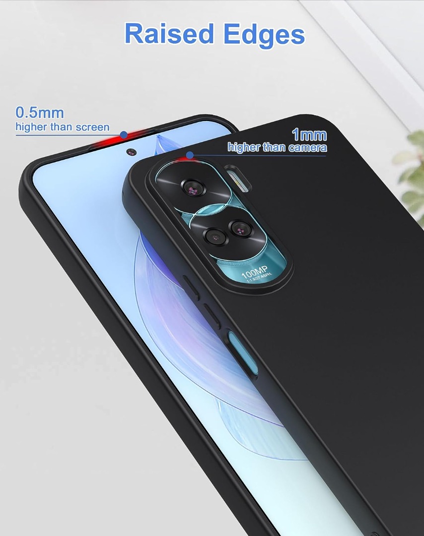 Per Honor 90/90 Lite 5G Custodia,Armatura Silicone Nero Anti