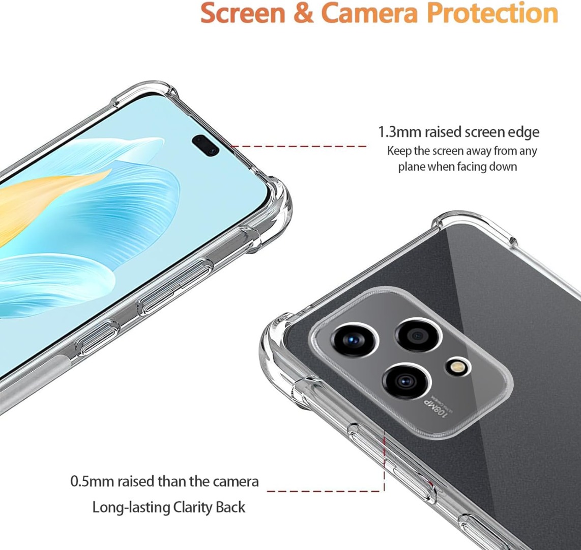 Custodia Per Honor 200 Lite (2024), Armatura Trasparente Silicone - Foto 4