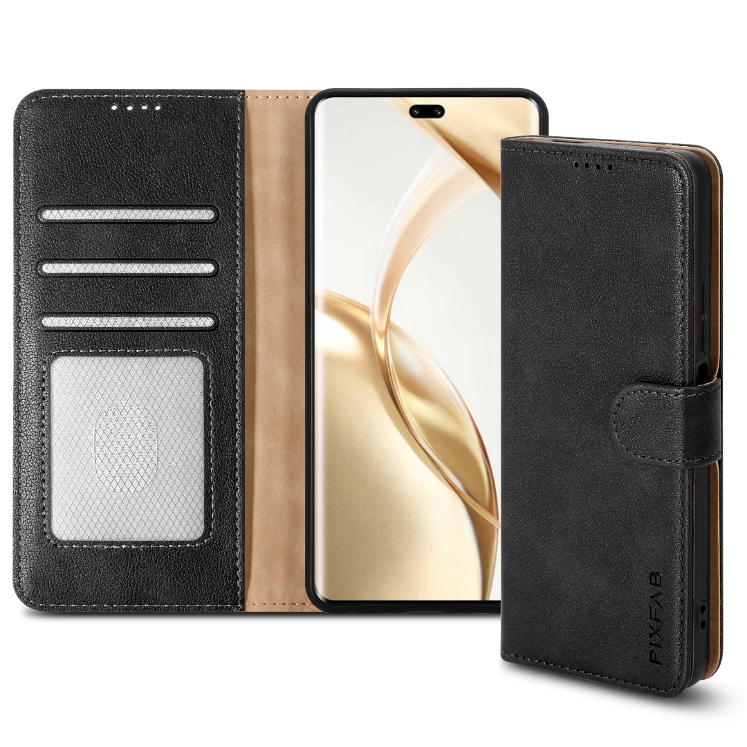 Custodia Portafoglio in Pelle PU Compatibile con Asus Zenfone 12 Ultra, Cover con Chiusura Magnetica, Tasche per Carte e Funzione Stand (Nero