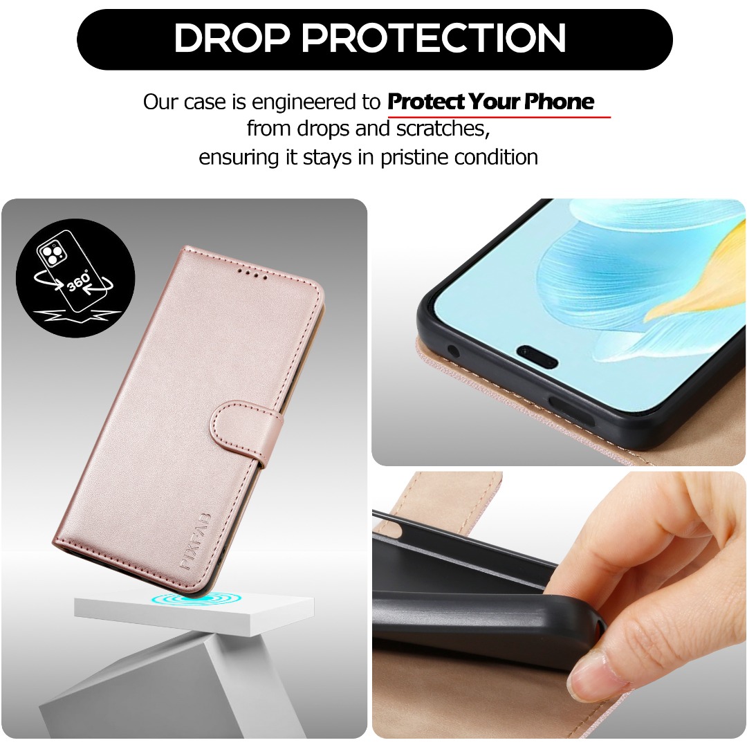 Mofurd Cover per Honor 200 Smart Libro in Pelle PU, [con 2 Pezzi Pellicola Vetro Temperato] Custodia Portafoglio Antiurto [Blocco RFID] [Funzione di Supporto] [Slot Schede], Rosa