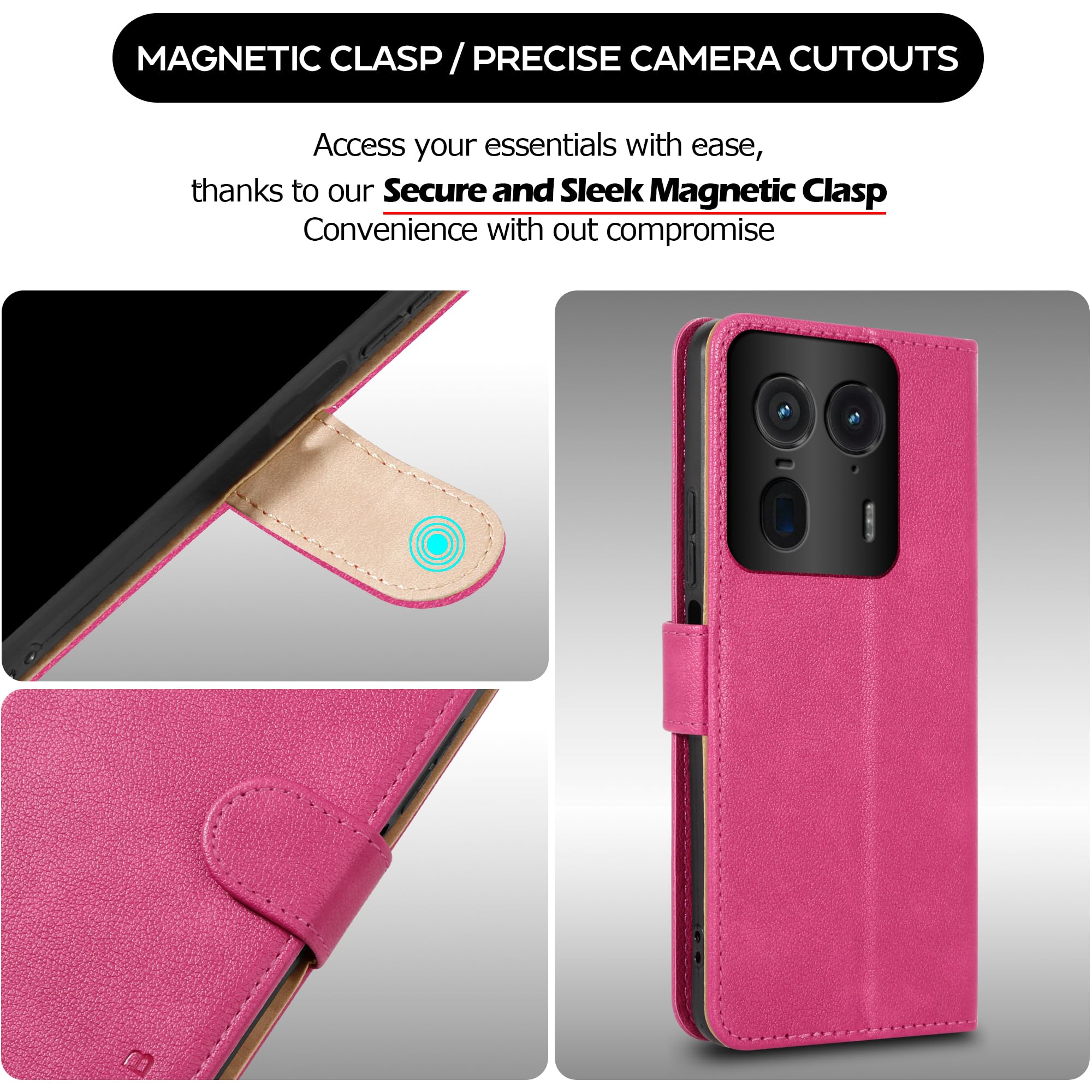 FANFO Custodia Portafoglio In Pelle PU Per Motorola Edge 50 Fusion - Motivo Floreale, 9 Scomparti, Tracolla Regolabile, Supporto