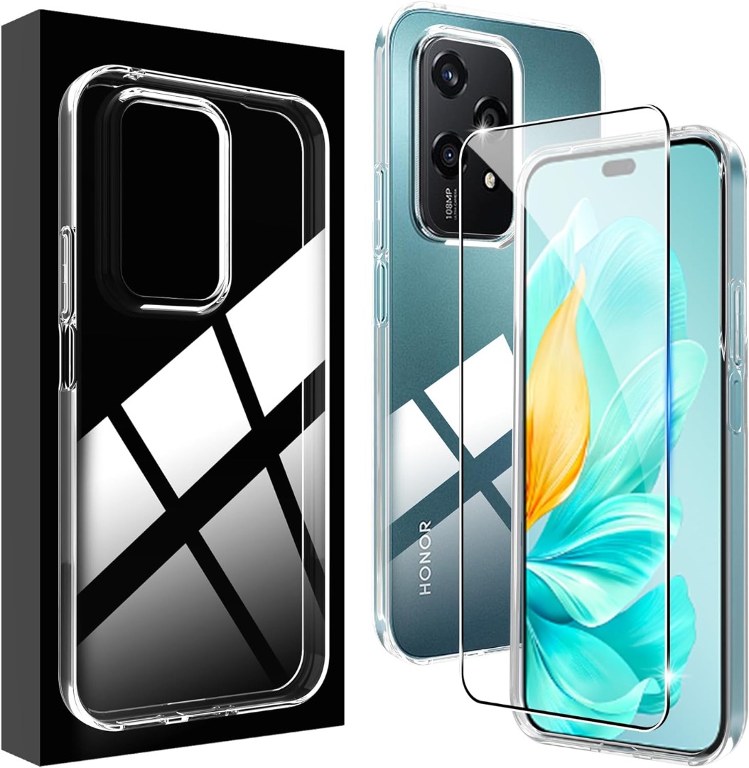 Pack Coque Silicone Noir + 2 Verres Trempés Pour Honor 200 5G - Marque Little Boutik