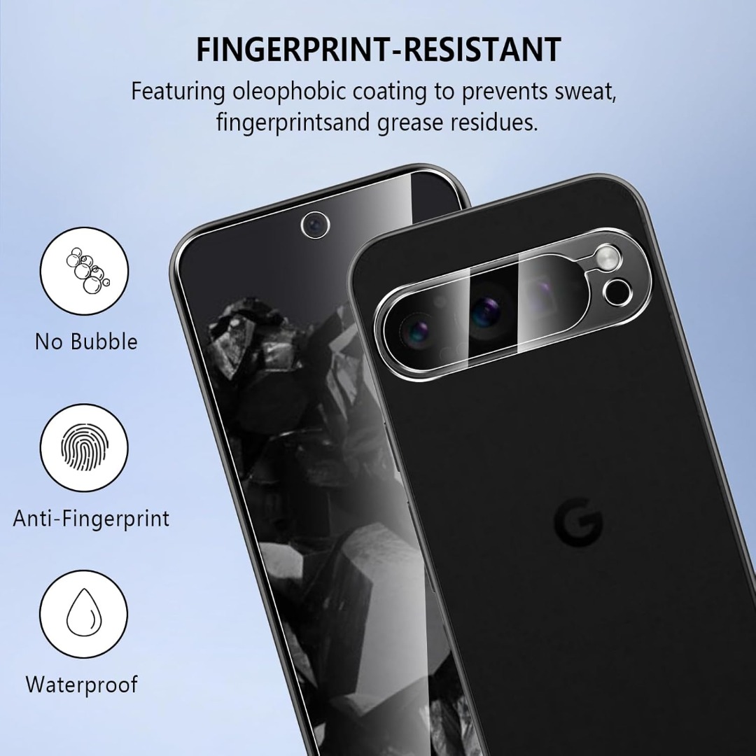Lutree per Google Pixel 9a Vetro Temperato, 2+2 Pezzi Pellicola Protettiva + Pellicola Fotocamera (Nera), Durezza 9H Vetro Protettivo, HD Anti-Graffio Senza Bolle Protezione Schermo