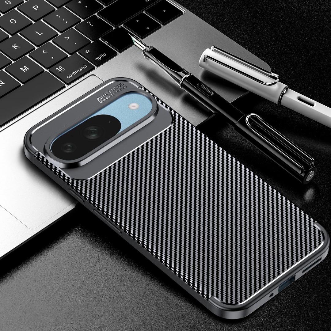 Custodia Antiurto In Fibra Di Carbonio E Silicone Per Google Pixel 9A, Pro, XL, 8A - Design Ibrido, Colori Vari