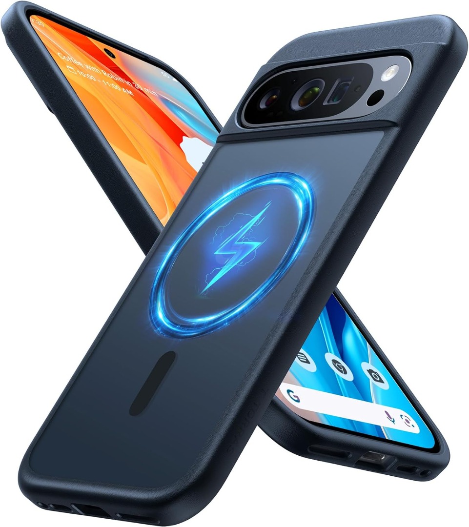 Custodia Per Google Pixel 8A Con Supporto Magnetico Mag-Safe 360°, Nero Opaco - 2