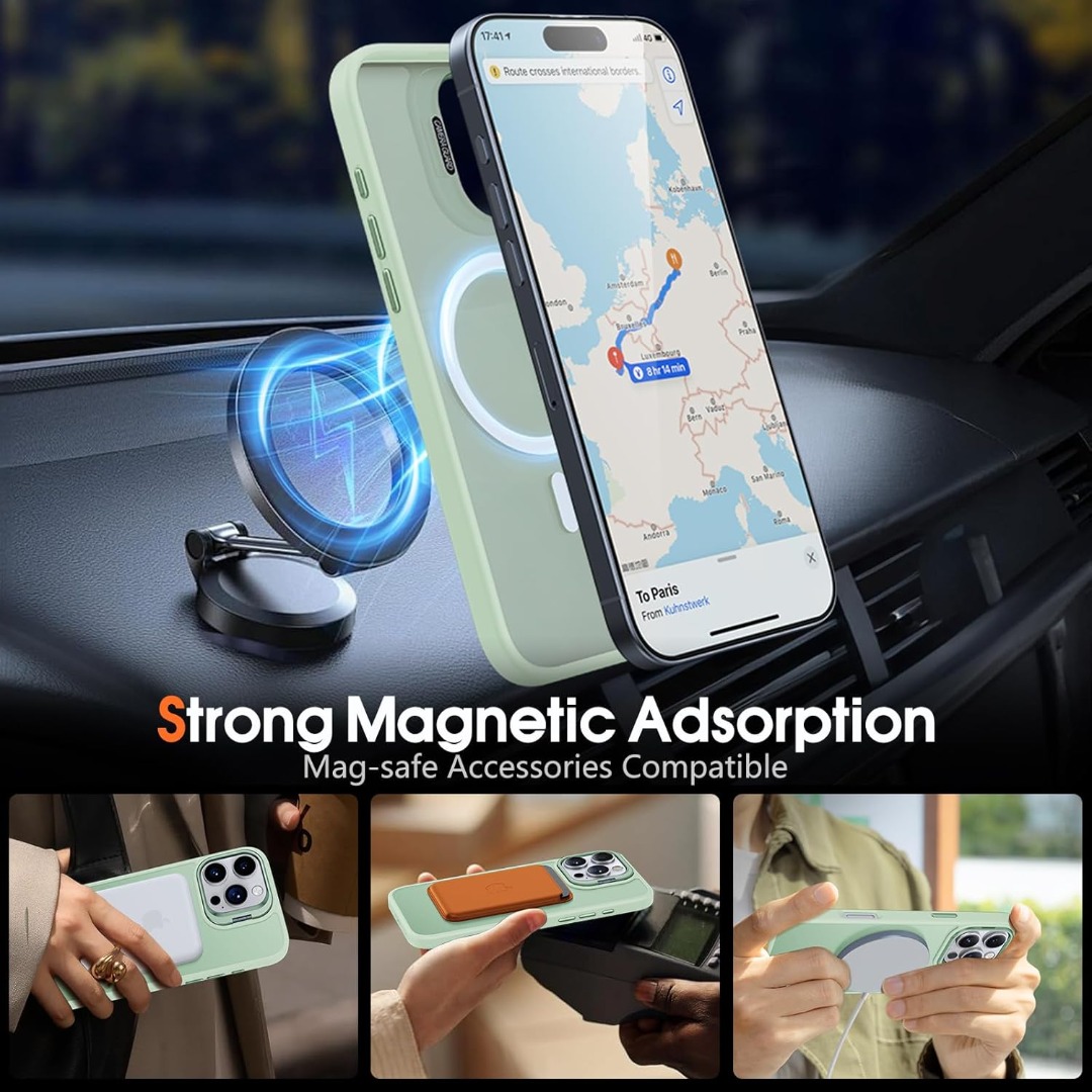 Custodia IPhone 16 Pro A16 - Magnetica MagSafe, Grigio Traslucido, Tecnologia IMD - Foto 5