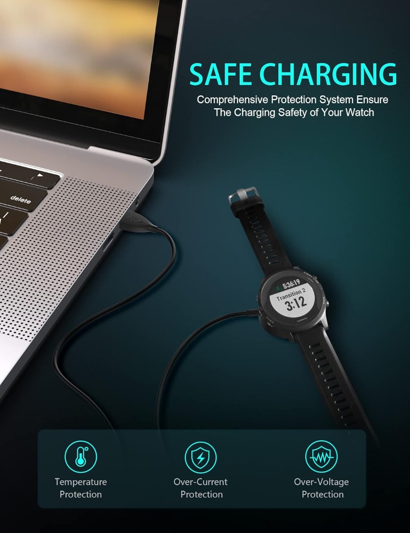 INF Câble De Chargement Pour Garmin Fenix 8/7/6/5 Series (USB-C