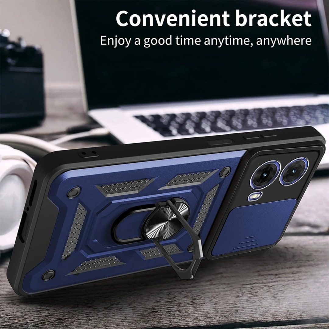 MokaZii Cover per Motorola Moto G85 5G, Antiurto Custodia, Anti-Graffio e Retro Rigida in PC, Anti-Impronte, Sottile Morbida in Silicone TPU Protettiva Case per Moto G85 5G Nero