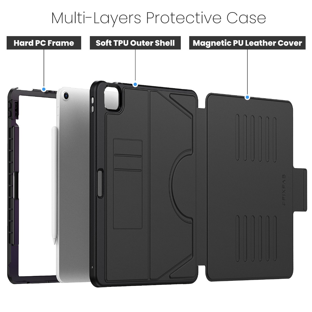 Custodia Per Apple IPAD Air 13 2024 M2 Antiurto pelle Magnetica Stand Flip Cover