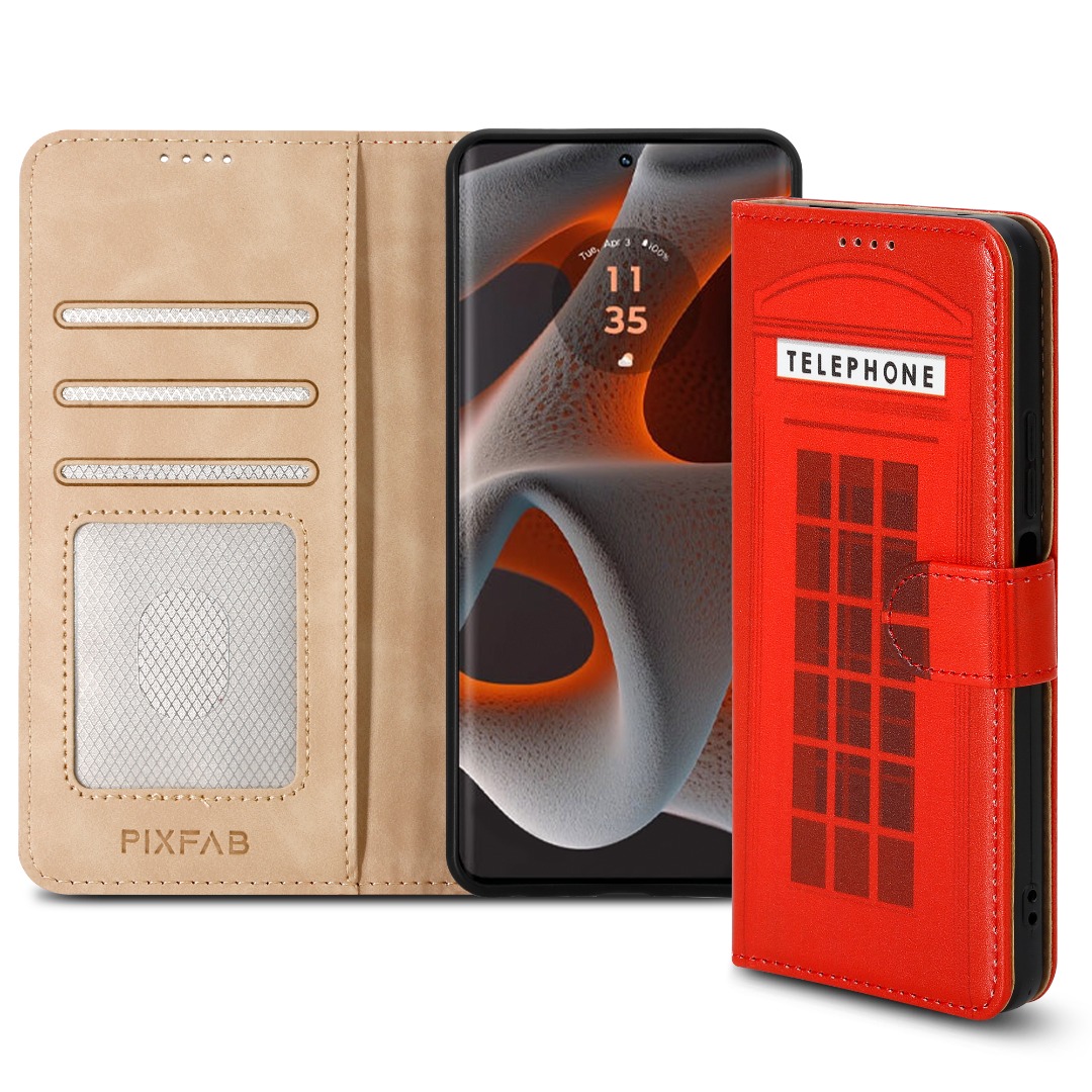 Custodia A Portafoglio In Pelle Con RFID Per Motorola Edge 50 Neo