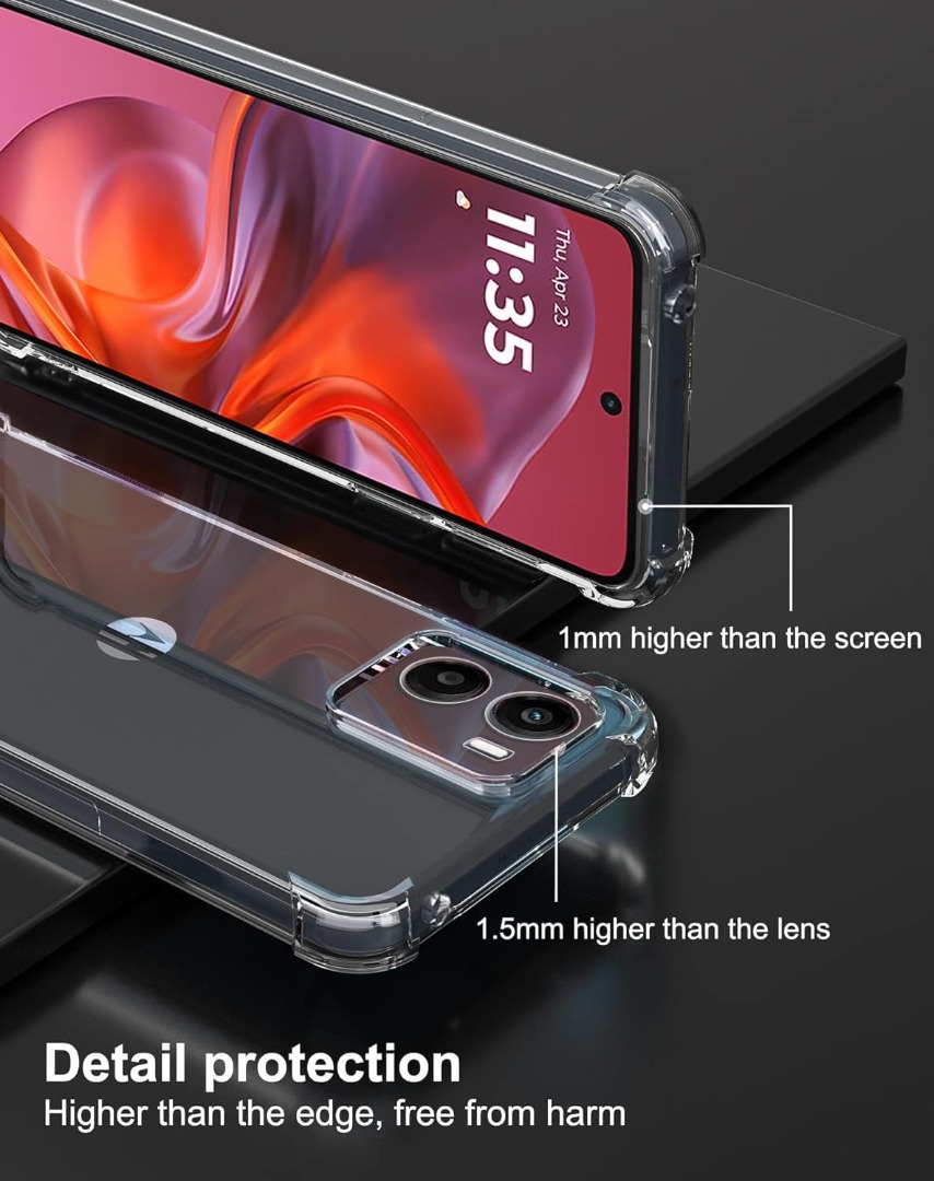 Ivoler Anti-Jaunissement Clair Coque Pour Motorola Moto E15