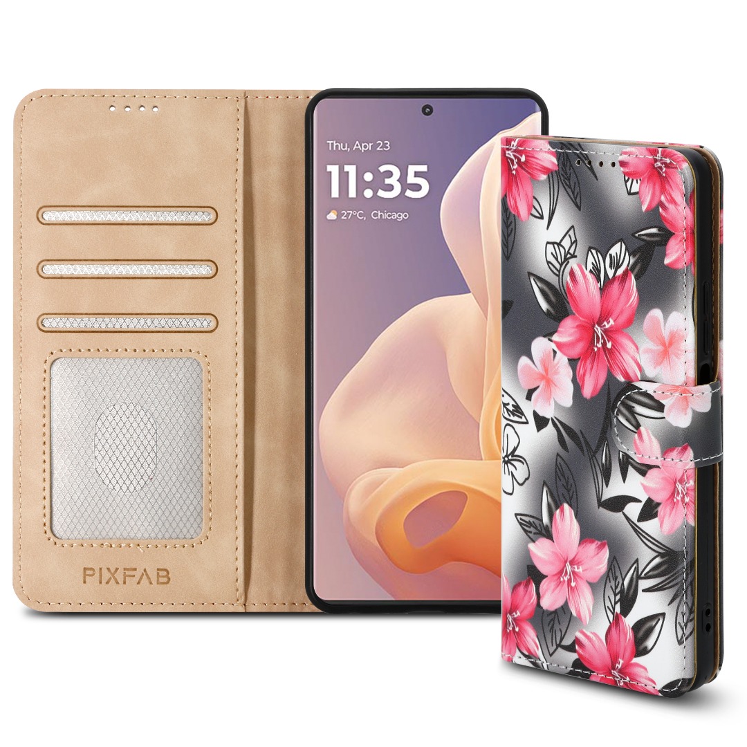 PHINIENLAND Cover per Motorola Moto G85 5G Case PU Pelle Custodia [Kickstand] [Chiusura magnetica] [Slot per Schede], Portafoglio Flip Custodia per Moto G85 5G,Panda