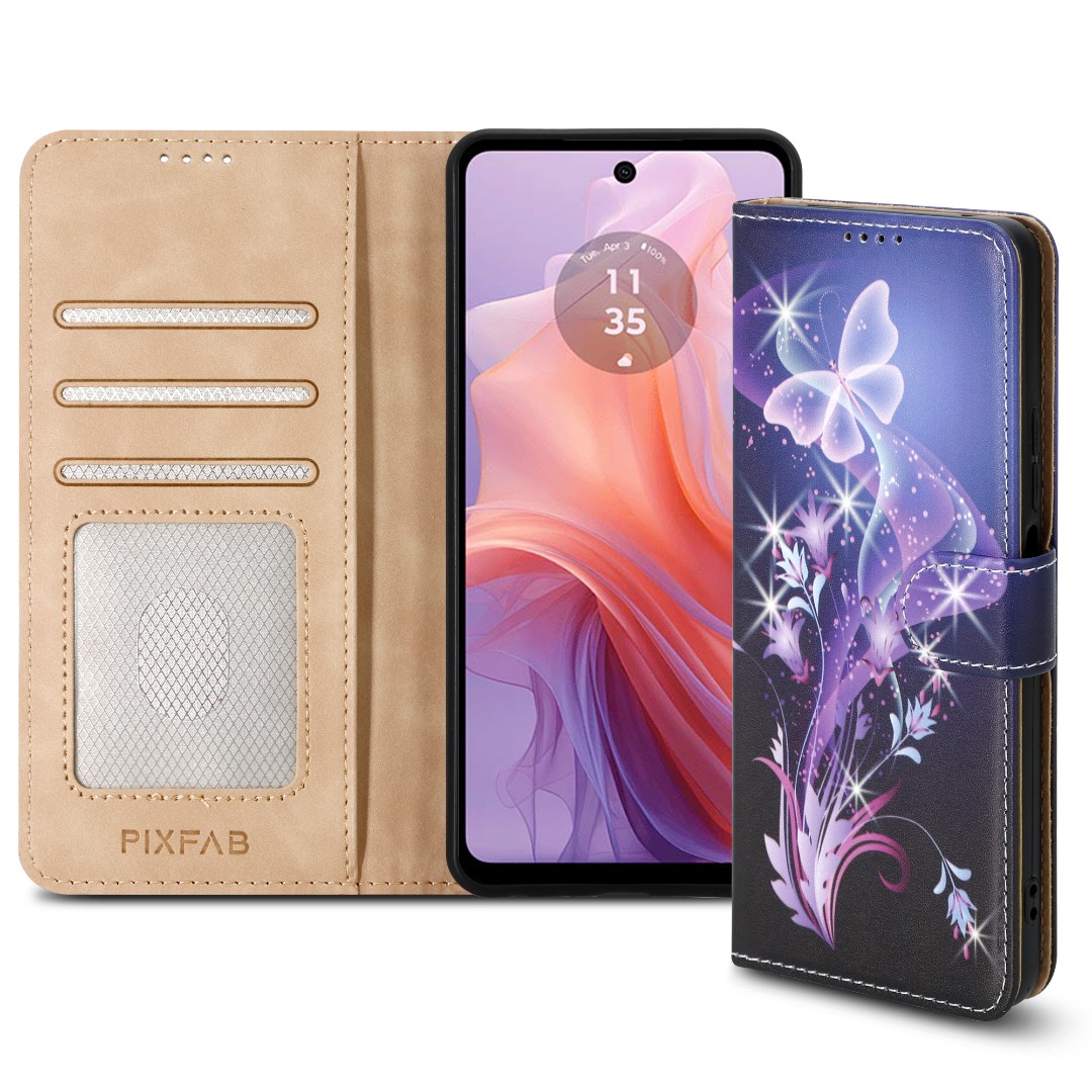 Für Motorola G05 G15 G35 G55 G75 E14 G04 EDGE 50 Hülle Leder Wallet Handy Cover - Bild 66 von 102