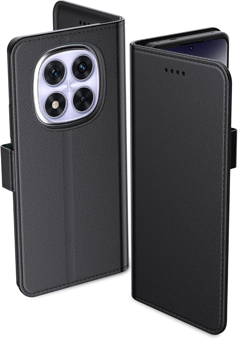 WBWONE Leather Folio Cover per Xiaomi Redmi Note 13 Pro+ Plus 5G, Goffratura a Farfalla Custodia in Pelle PU Magnetica Libro Flip Portafoglio Case con [Funzione Stand]. Oro Rosa