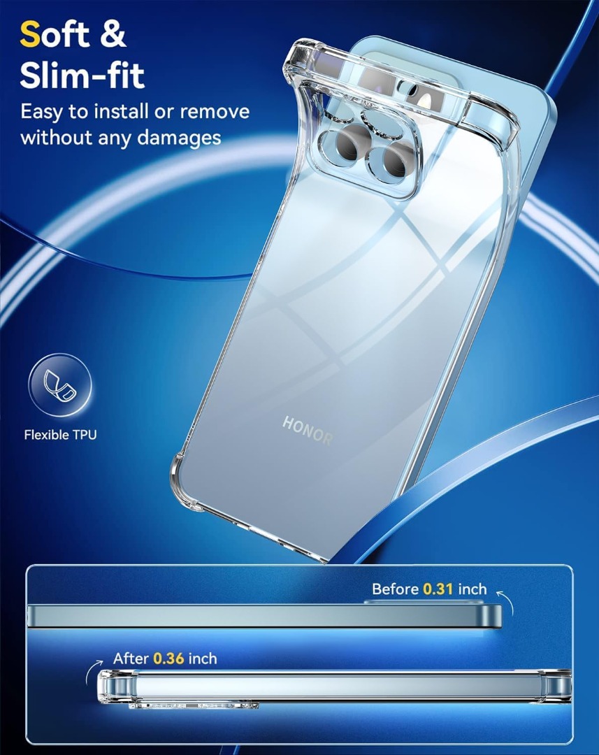 Custodia Per Honor X6c (2025) Trasparente Silicone Urto Gel Telefono A - Foto 2