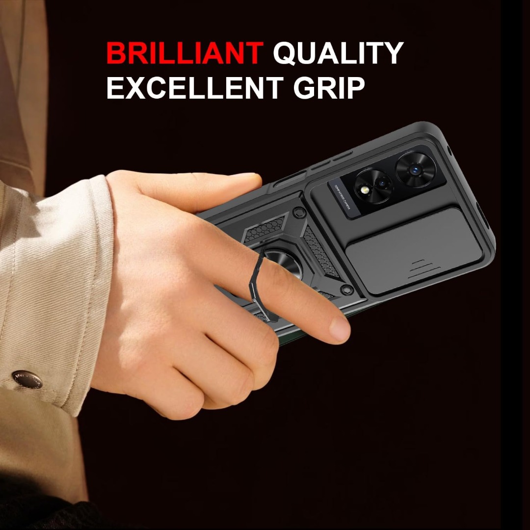 Custodia Pixfab Per TCL 505: Antiurto ARMOUR + Vetro Protezione E Anello Magnetico