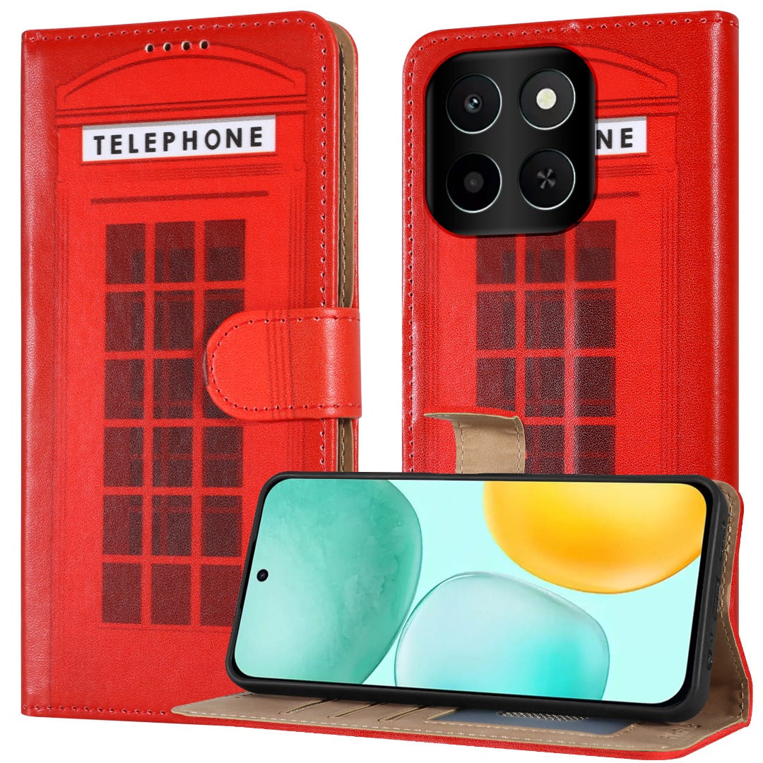 Case For Honor X6C (2025), Slim Leather Wallet Flip Stand Shockproof Phone Cover - Picture 18 of 19
