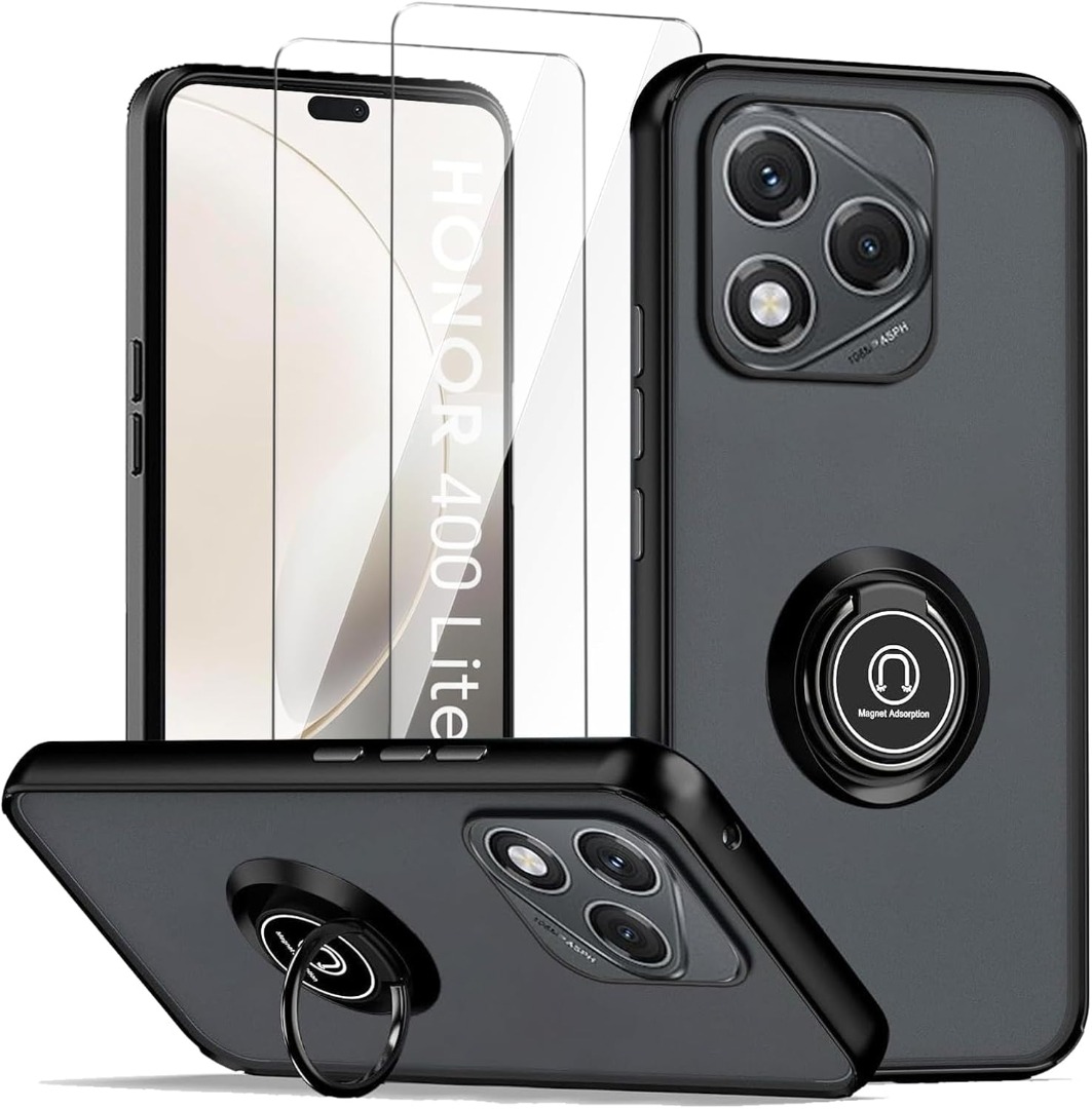 Für Honor 400 Pro / Lite Hülle Ring Stoßfest Ständer Handy Cover + Displayschutz - Bild 16 von 16