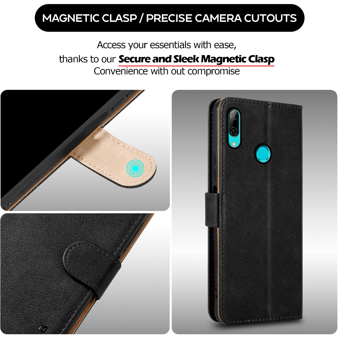 Custodia A Portafoglio In PU Con Supporto Per Huawei P Smart 2019 / Honor 10 Lite – Farfalla Argentata – Magnetica - 4