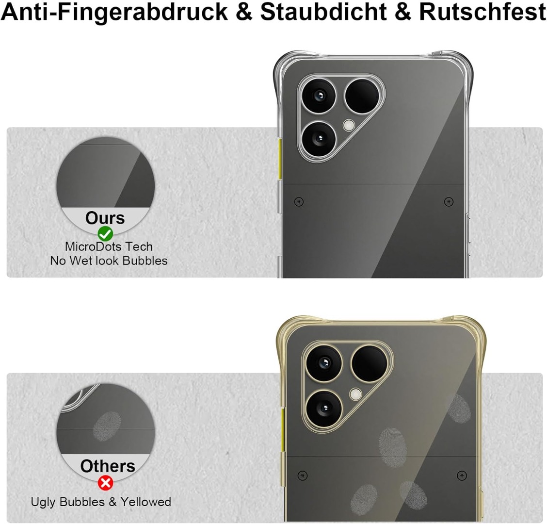 GIOPUEY Cover Compatibile con FairPhone 6, TPU Ultrasottile HD Case, Protezione del Cuscino d'Aria - Trasparente