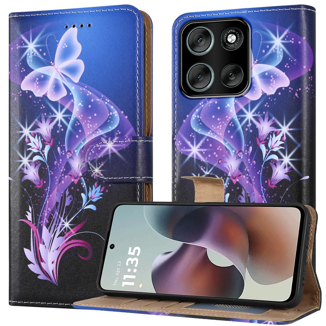 Étui Portefeuille Motorola G86 - Cuir Synthétique, Porte-Cartes, Blocage RFID - Anti-Choc