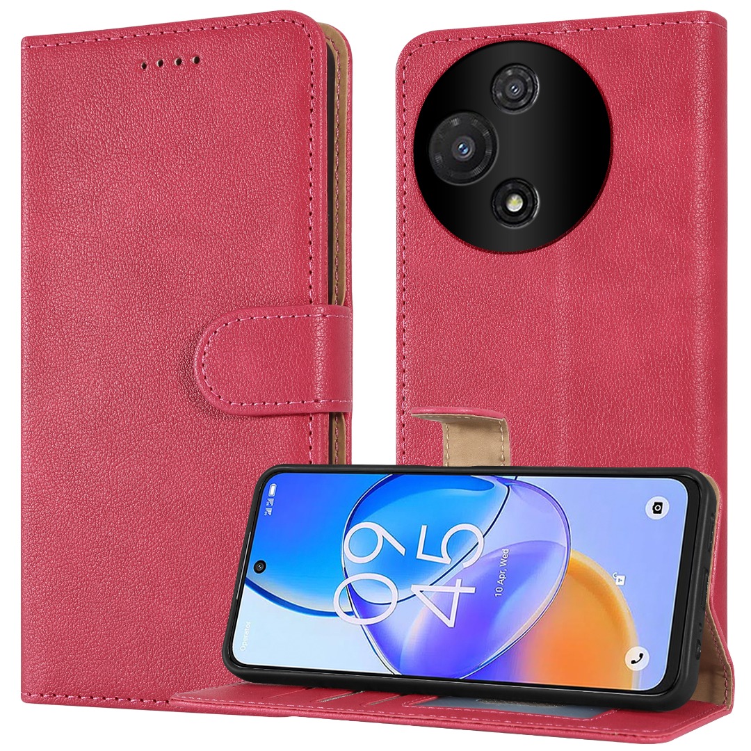 MAOGE Cover Portafoglio Per Xiaomi 12 Lite - Pelle PU Con Slot Carte E Supporto - Rossa - 2