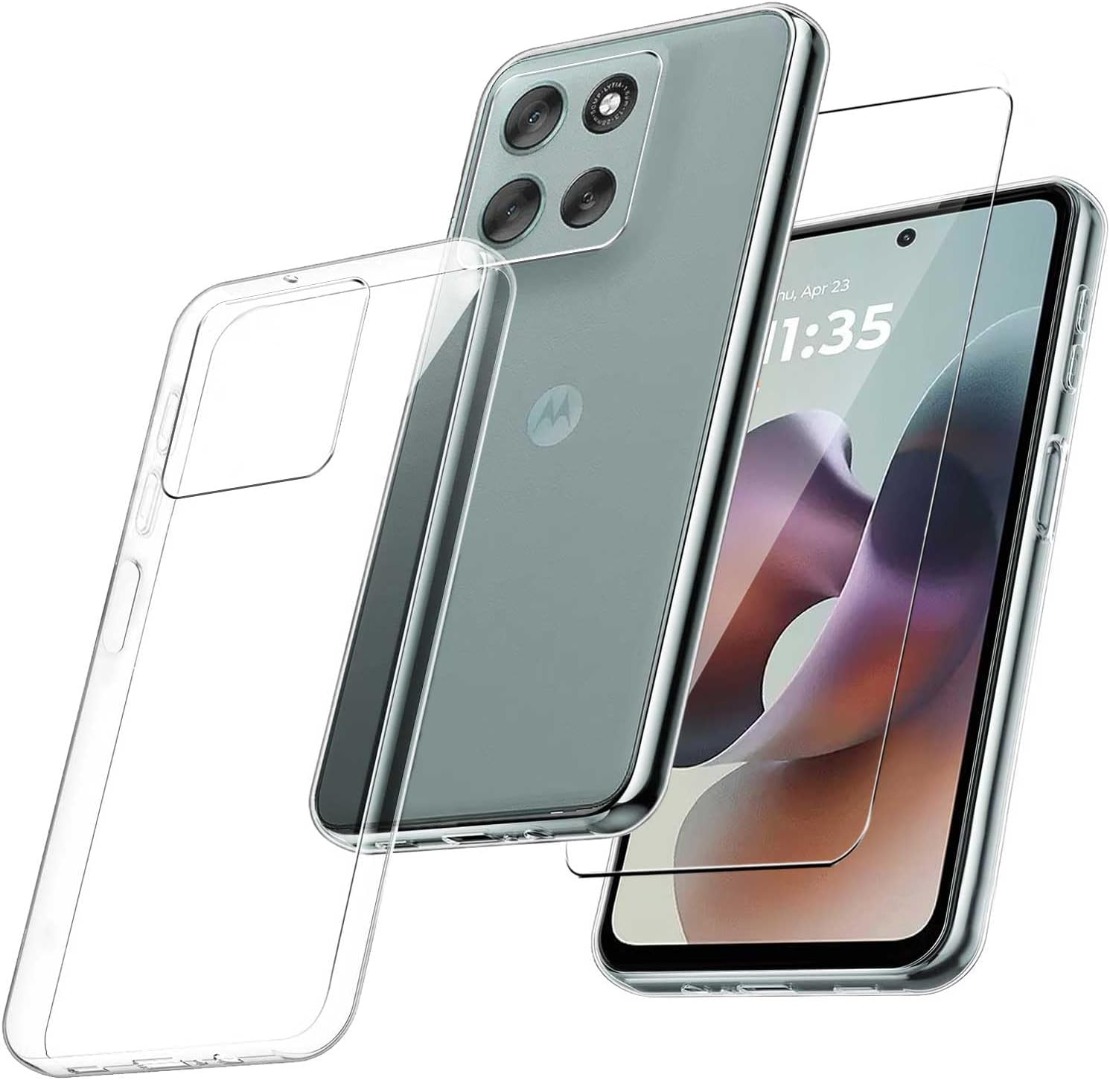 CAUHENYEE Trasparente Cover per Motorola moto G56 5G Custodia, Cover in TPU ultrasottile, Flessibile e Trasparente, Antigraffio, Antiurto