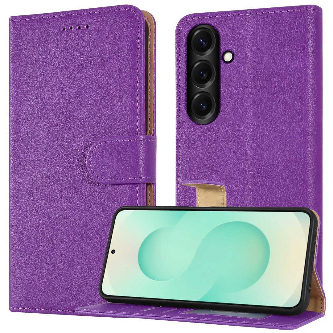 Funda Ultra de Cuero Billetera Abatible para Teléfono Samsung S25 FE / S25 + Pantalla de Vidrio - Imagen 30 de 91