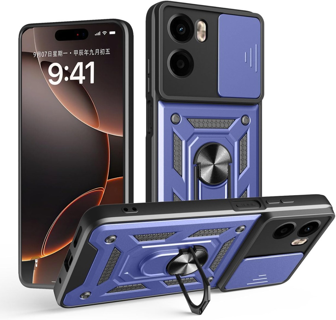 Custodia RankOne Per Motorola Moto G86 5G – TPU Leggero, Design Disco In Similpelle, Protezione Anticaduta (Zaffiro)