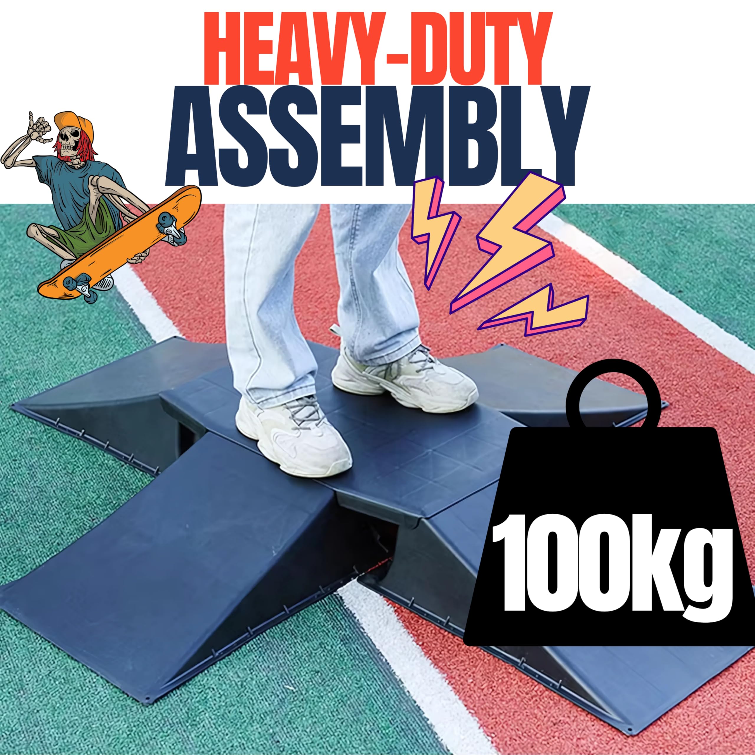 4 Way Multi Skate Ramp Set for Stunt Scooters Skateboards BMX Bike Roller Skates