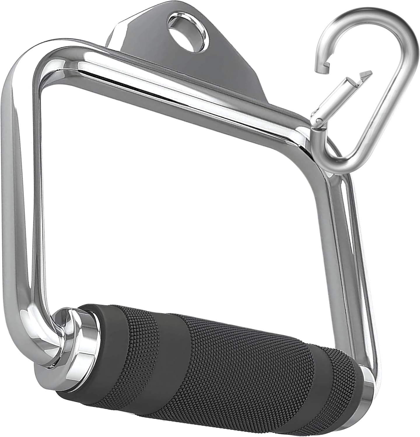 Stirrup Gym Single D Handle + Carabiner Cable Fly Attachment Gym Weight Lifting