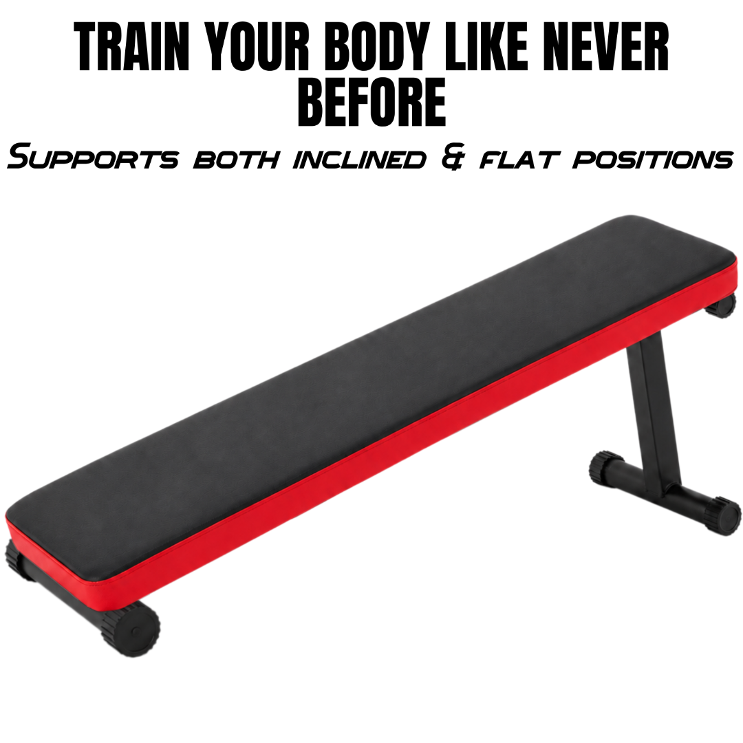 Flat Weight Bench Heavy Duty Steel Home Gym Dumbbell Workout Strength Training
