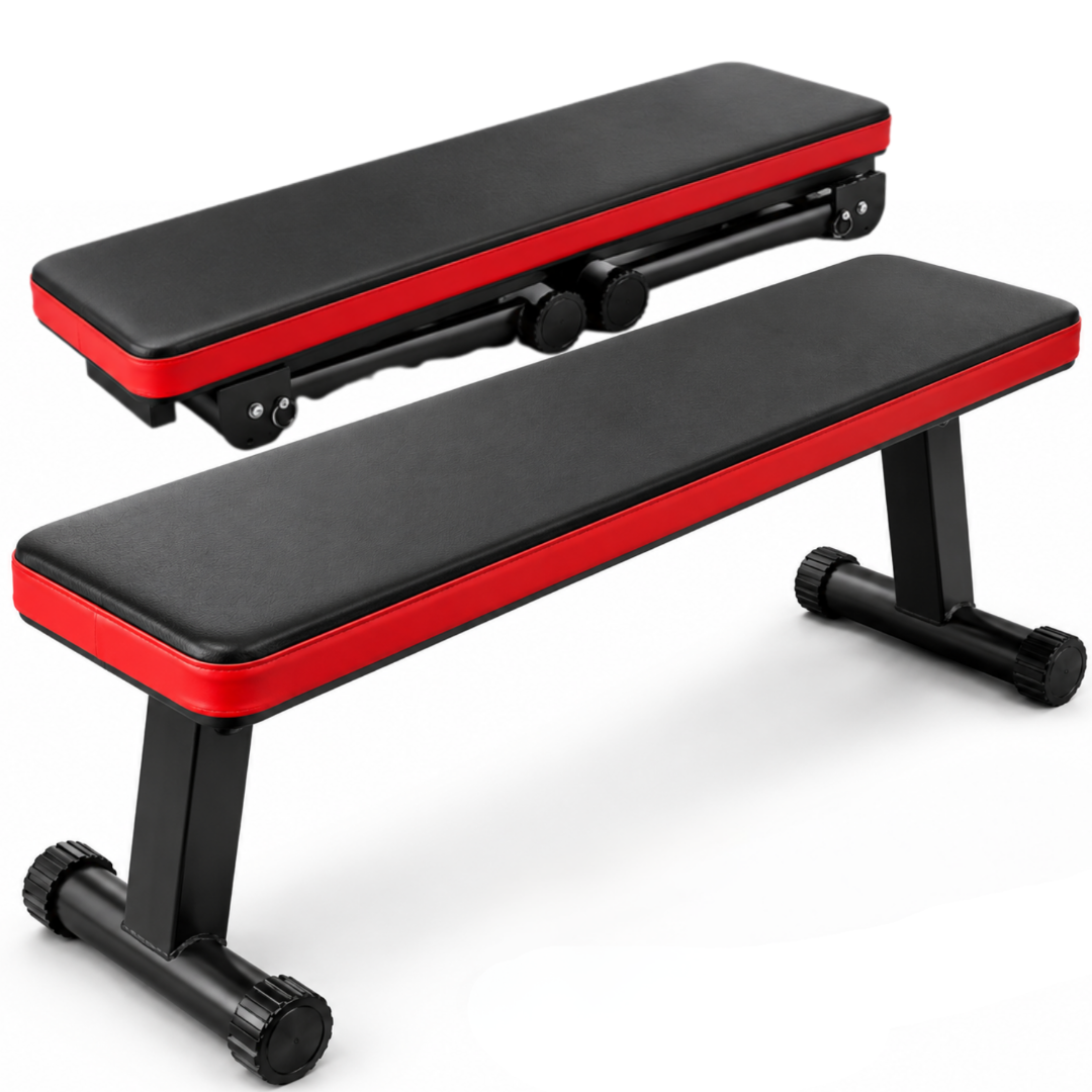 Flat Weight Bench Heavy Duty Steel Home Gym Dumbbell Workout Strength Training