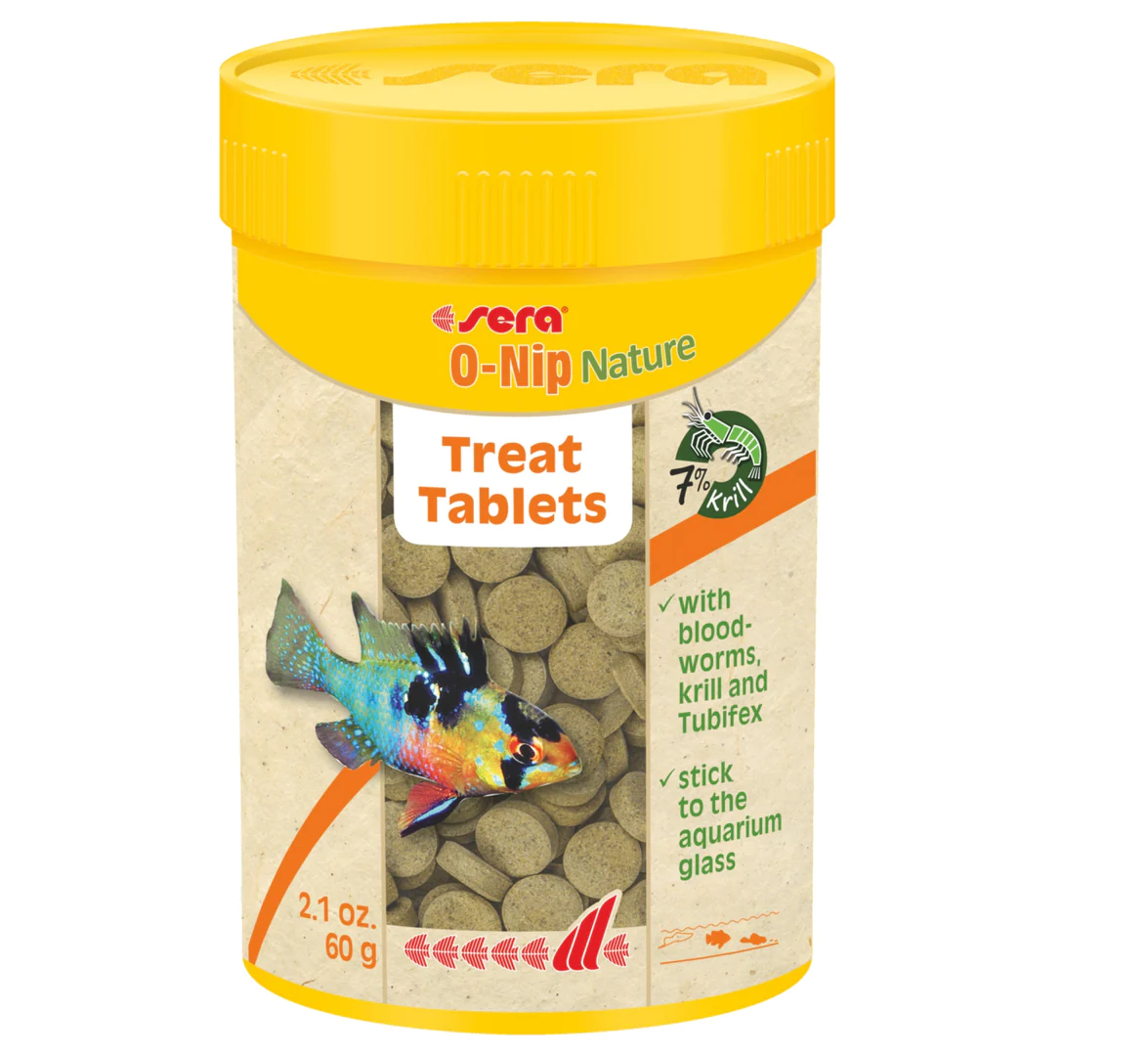 Sera O-Nip Nature Tablets Aquarium Fish Treat Krill Bloodworm Tubifex 24/100 Tab - Picture 3 of 3