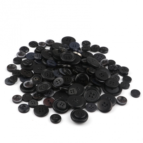 Black Mixed Buttons / Assorted Sizes / Sewing Buttons / Grab Bag / Button Collec - Picture 11 of 14