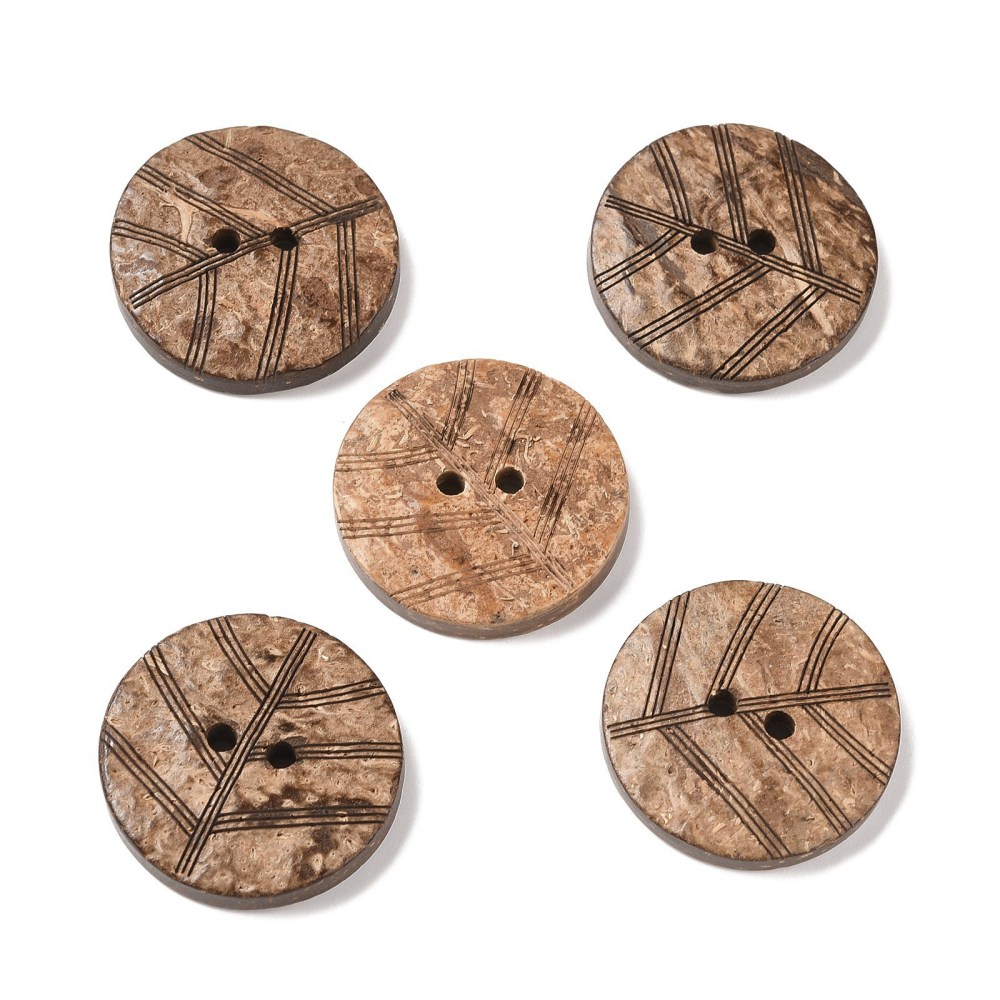Large Wooden Buttons - 1 inch - 25mm - Wood Buttons - Leaf Pattern - Coconut Woo - Picture 14 of 25