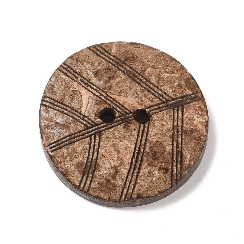 Large Wooden Buttons - 1 inch - 25mm - Wood Buttons - Leaf Pattern - Coconut Woo - Picture 8 of 25