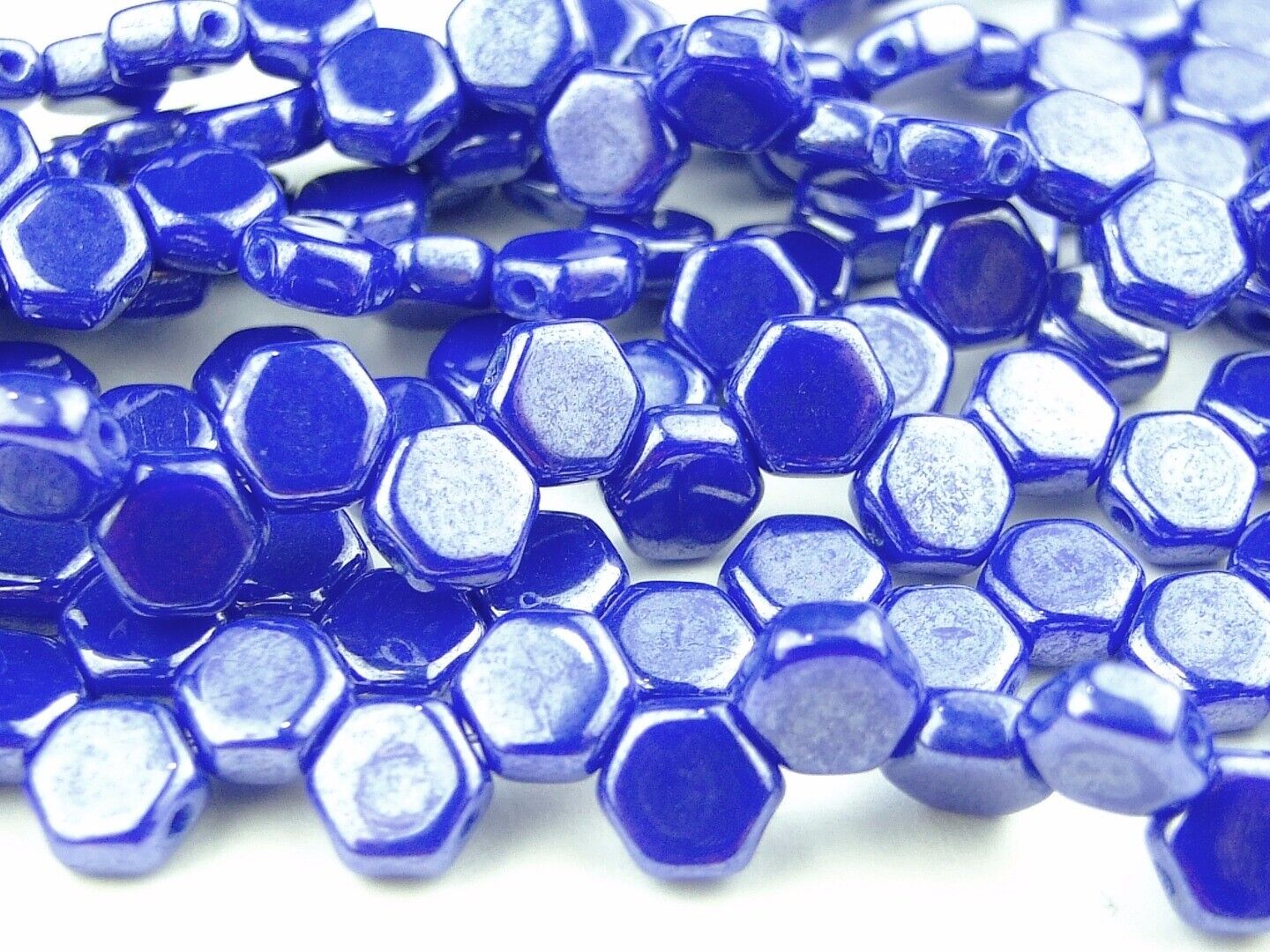 30x Honeycomb 6mm Czech Beads Hexagonal 2 Hole 100 Colors to Choose - Picture 7 of 90
