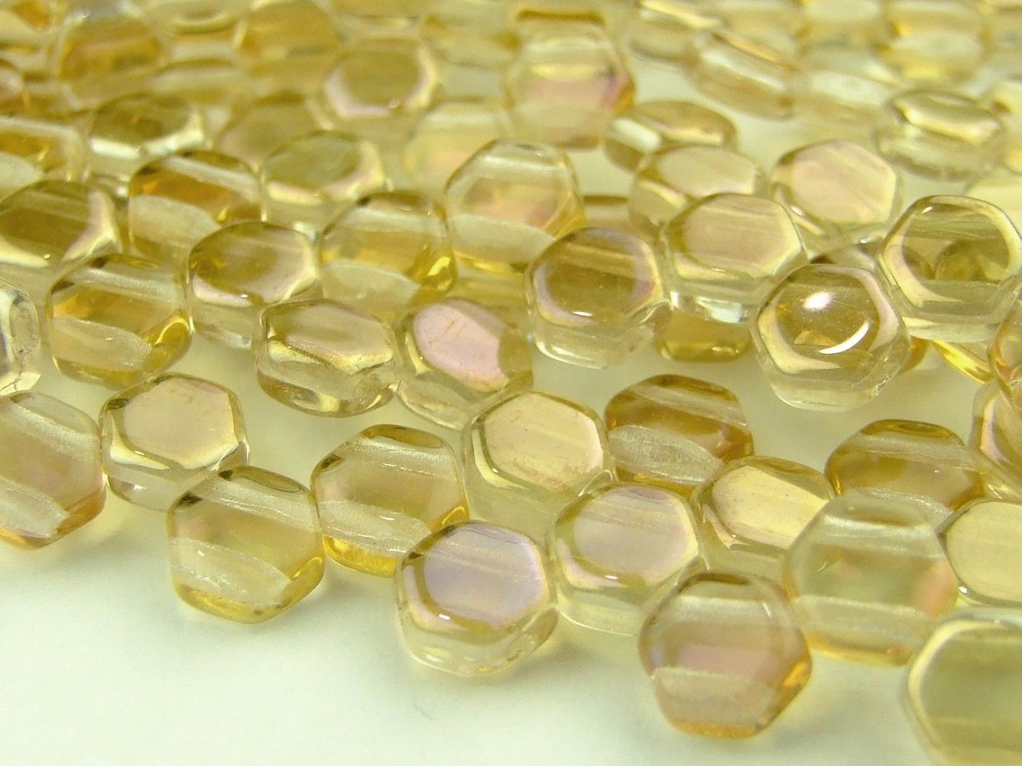 30x Honeycomb 6mm Czech Beads Hexagonal 2 Hole 100 Colors to Choose - Picture 10 of 90
