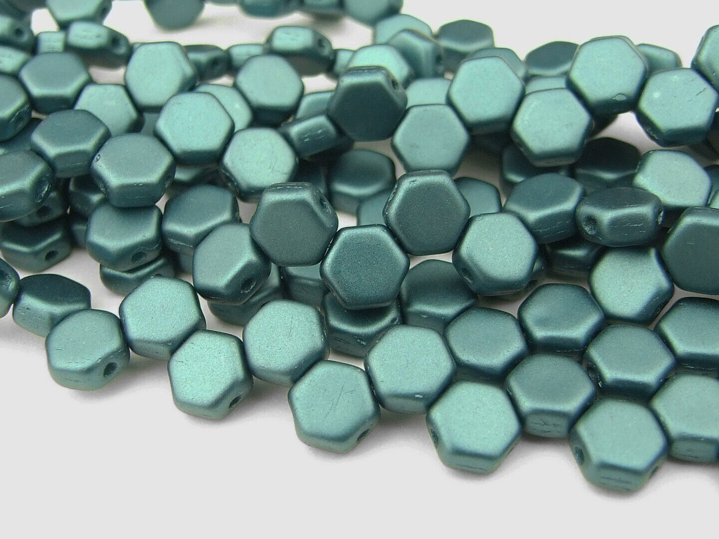 30x Honeycomb 6mm Czech Beads Hexagonal 2 Hole 100 Colors to Choose - Picture 12 of 90
