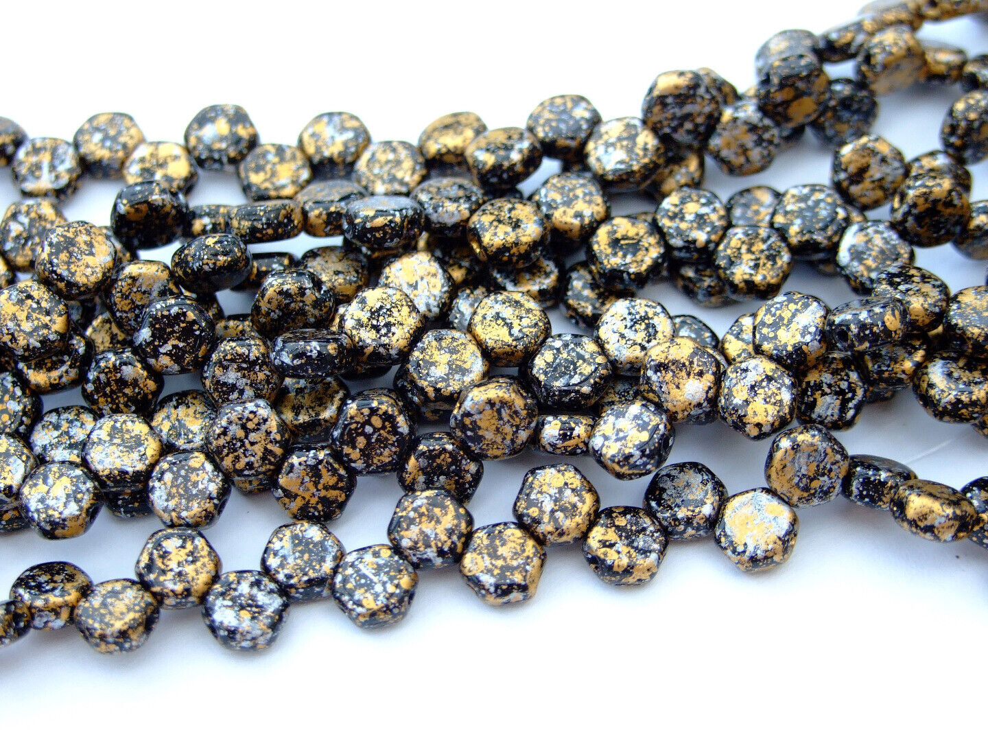 30x Honeycomb 6mm Czech Beads Hexagonal 2 Hole 100 Colors to Choose - Picture 13 of 90