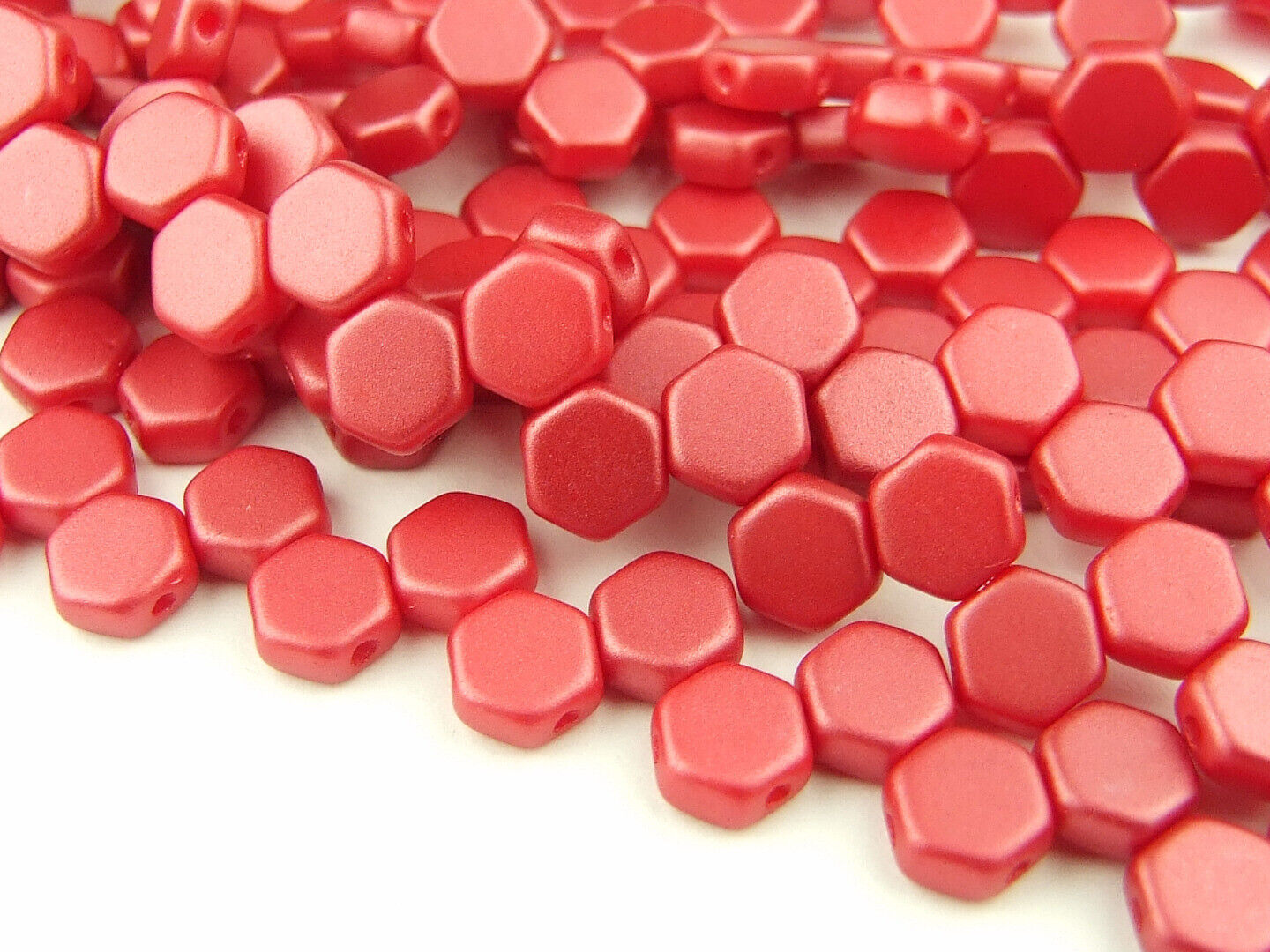 30x Honeycomb 6mm Czech Beads Hexagonal 2 Hole 100 Colors to Choose - Picture 14 of 90
