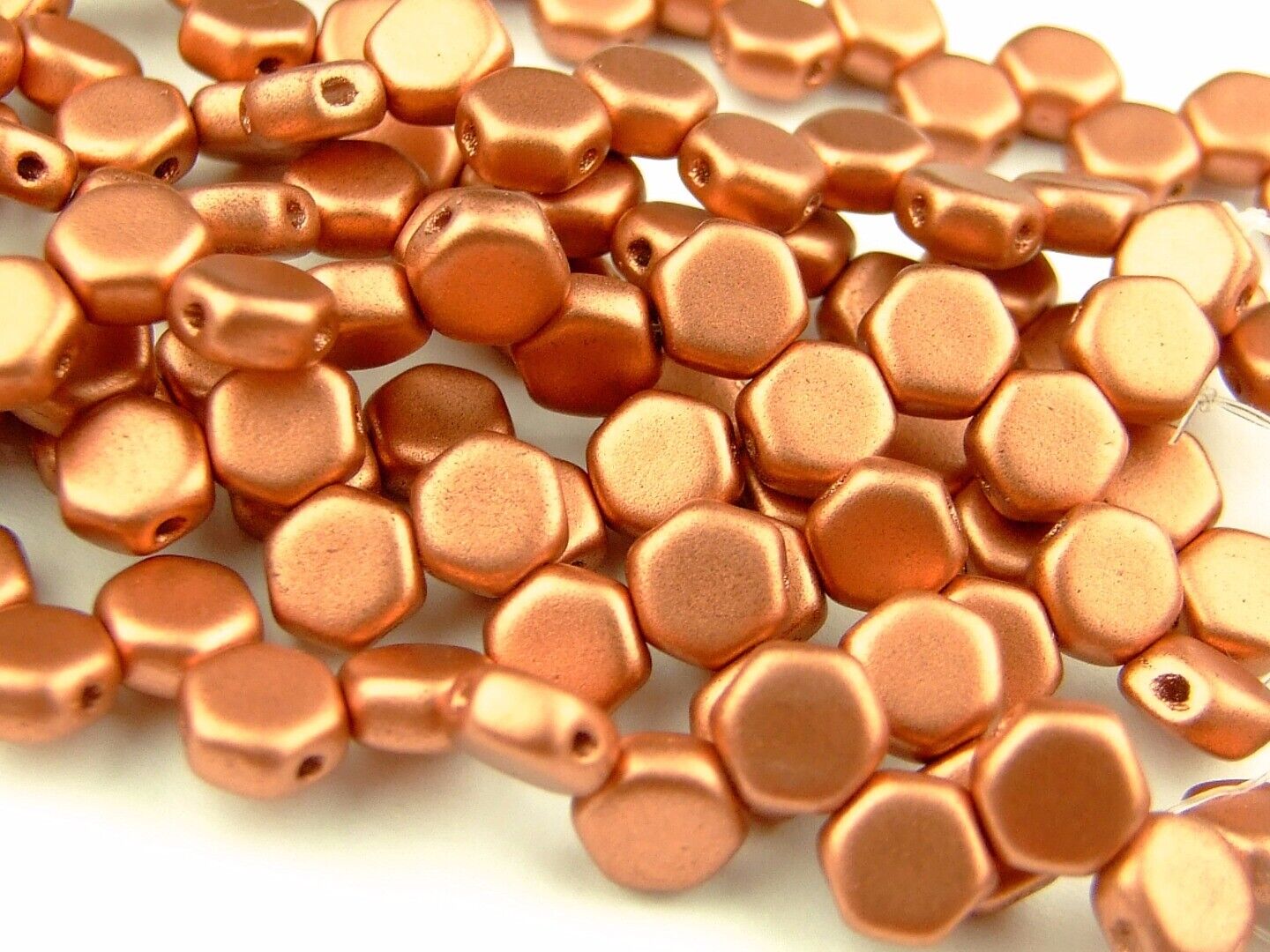 30x Honeycomb 6mm Czech Beads Hexagonal 2 Hole 100 Colors to Choose - Picture 17 of 90