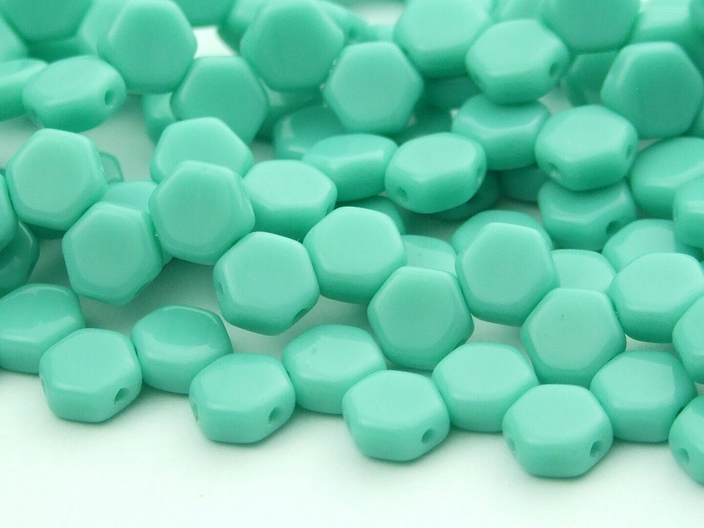 30x Honeycomb 6mm Czech Beads Hexagonal 2 Hole 100 Colors to Choose - Picture 18 of 90