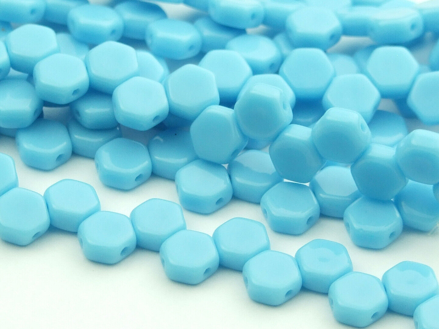 30x Honeycomb 6mm Czech Beads Hexagonal 2 Hole 100 Colors to Choose - Picture 19 of 90