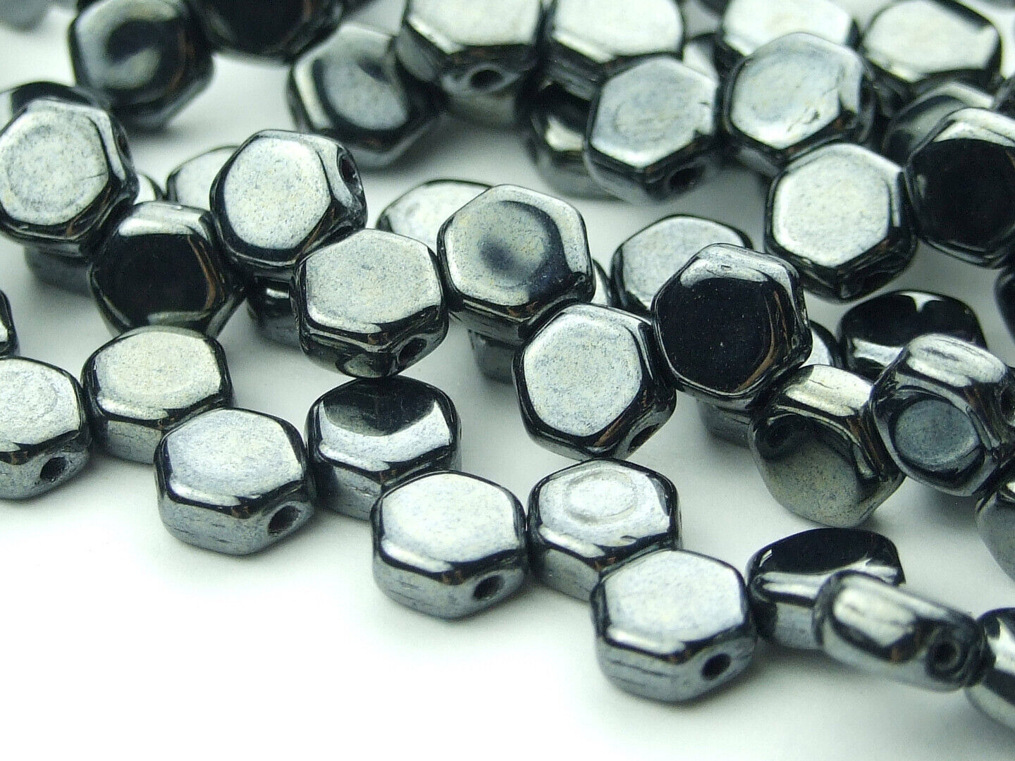 30x Honeycomb 6mm Czech Beads Hexagonal 2 Hole 100 Colors to Choose - Picture 20 of 90